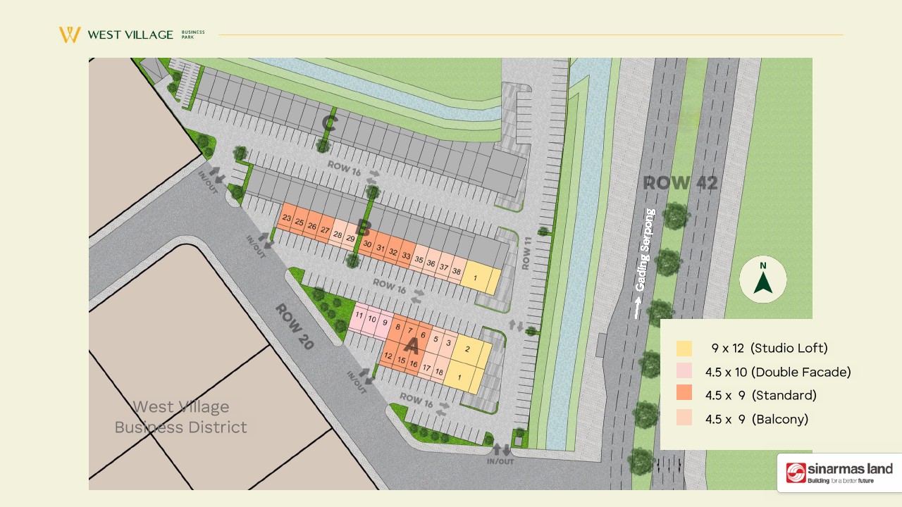 siteplan ruko west village bsd
